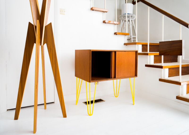G Plan Form Five Record Cabinet on hairpin legs